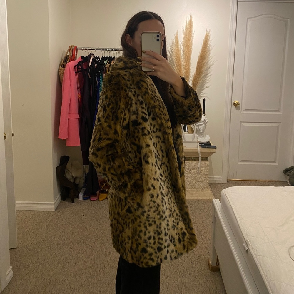 Talula faux fur leopard coat